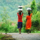 Tribal girls drinking water – Ranjan Panda